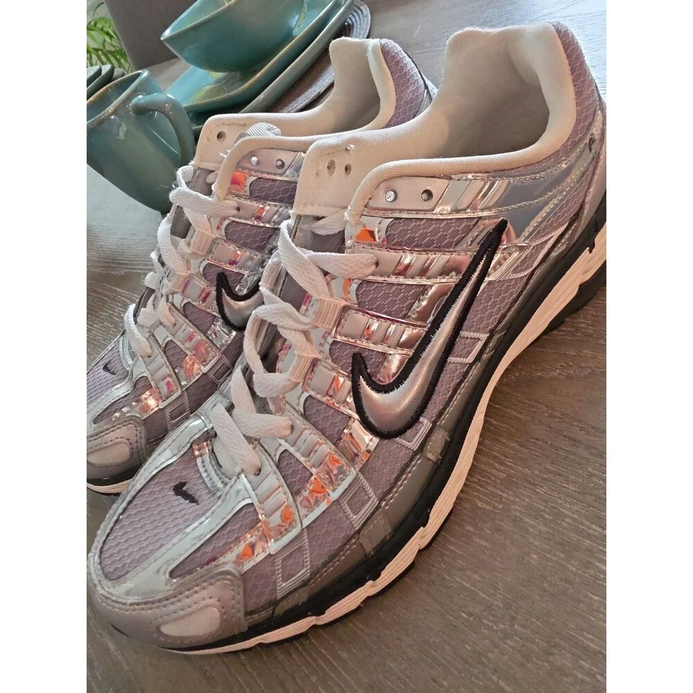 Nike P-6000 Bowerman Series Metallic Silver Chrome Sneakers CN0149-001 Men Sz 8